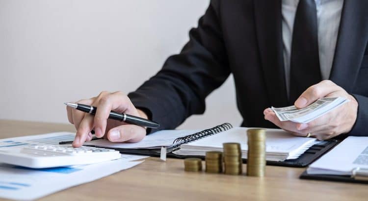 Accountant calculating